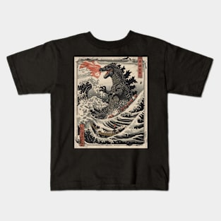 Japan Attack Great Wave Ukiyo-e Kids T-Shirt